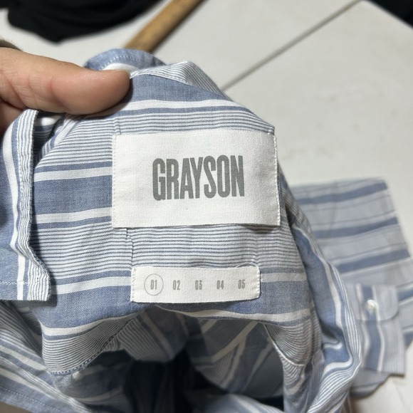 Grayson‎ The Hero Shirt Womens Sz 01 XS Blue Striped Button Up 100% Cotton - Picture 3 of 3